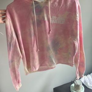 Star Wars womens small cropped tye dye hoodie